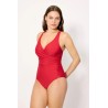 bañador reductor con aros cruzado rojo
