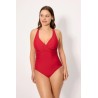 bañador reductor con aros cruzado rojo
