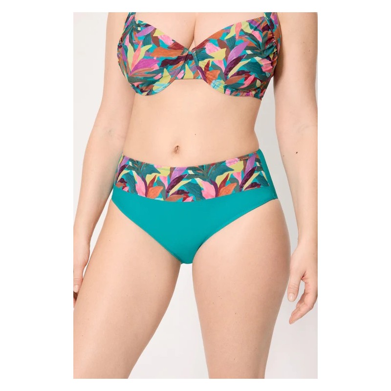 bikini reductor turquesa hojas