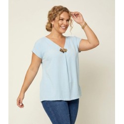 Blusa "Brie" celeste