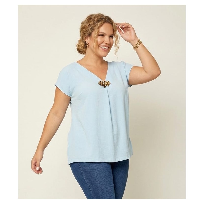 Blusa "Brie" celeste