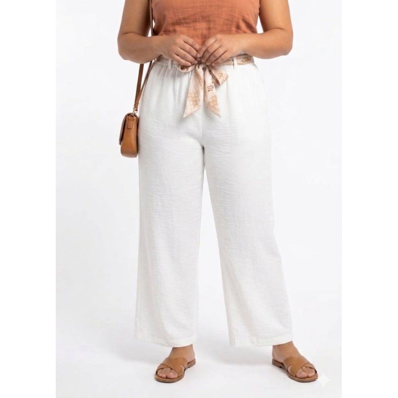 Pantalón lazada blanco