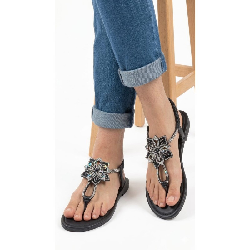 Sandalia "boho" pedreria