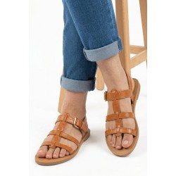 sandalia romana camel